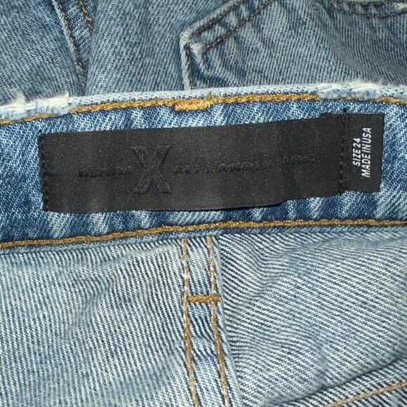 ALEXANDER WANG 003 Boyfriend Jeans Distressed Knee Rip in Light Indigo Aged - Picture 10 of 11